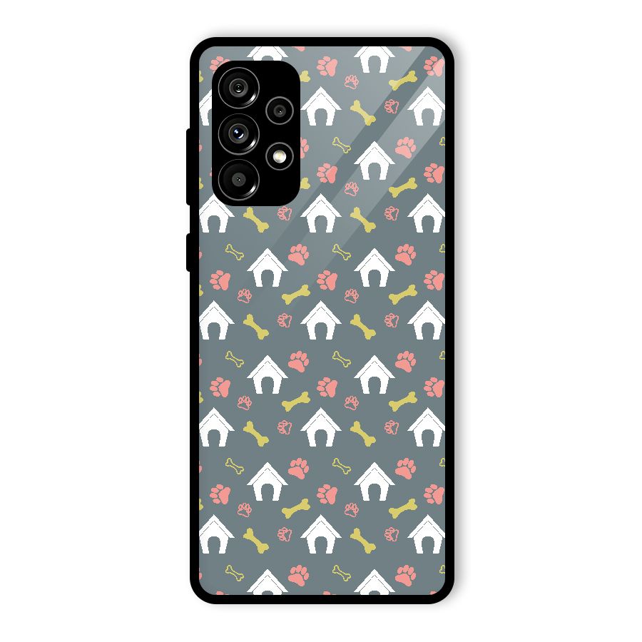 Dog Pattern Glass Back Case for Galaxy A73 5G