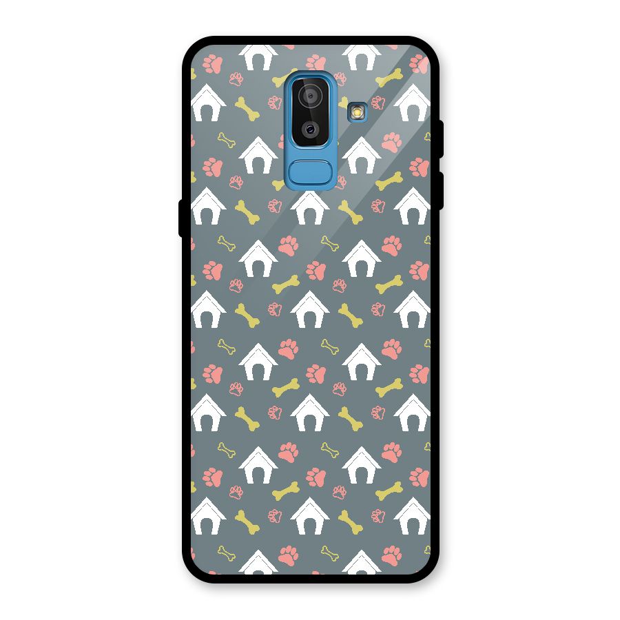 Dog Pattern Glass Back Case for Galaxy J8