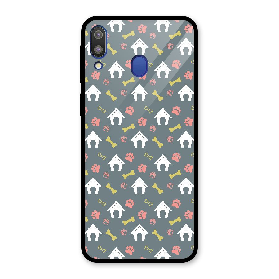 Dog Pattern Glass Back Case for Galaxy M20