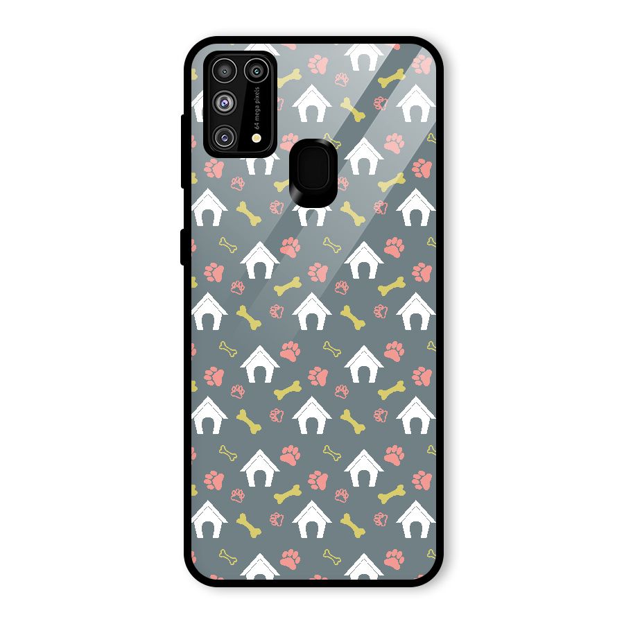 Dog Pattern Glass Back Case for Galaxy M31