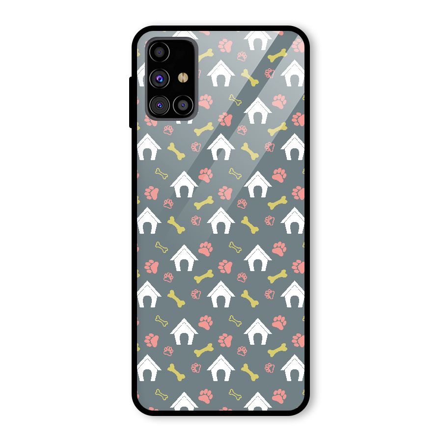 Dog Pattern Glass Back Case for Galaxy M31s