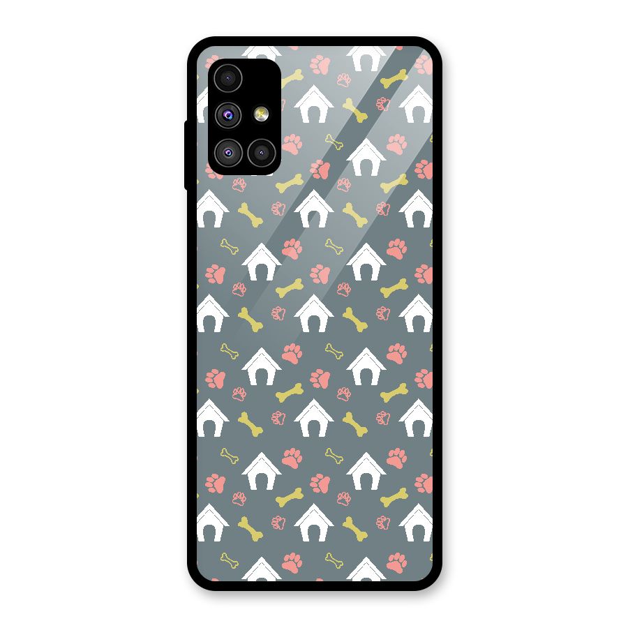 Dog Pattern Glass Back Case for Galaxy M51