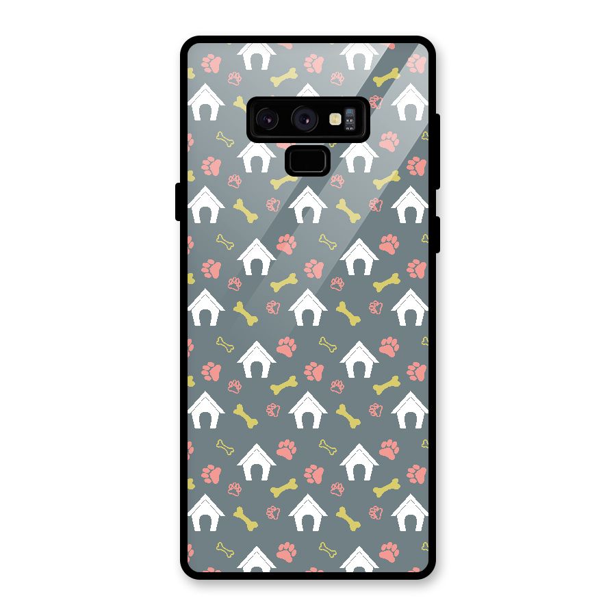 Dog Pattern Glass Back Case for Galaxy Note 9