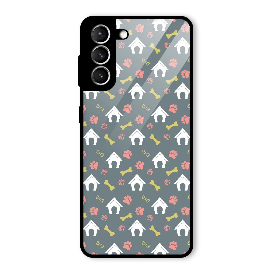Dog Pattern Glass Back Case for Galaxy S21 5G