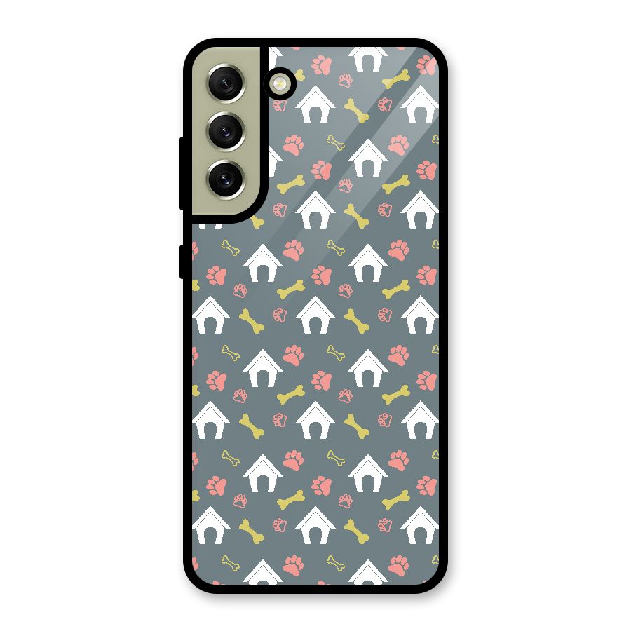 Dog Pattern Glass Back Case for Galaxy S21 FE 5G