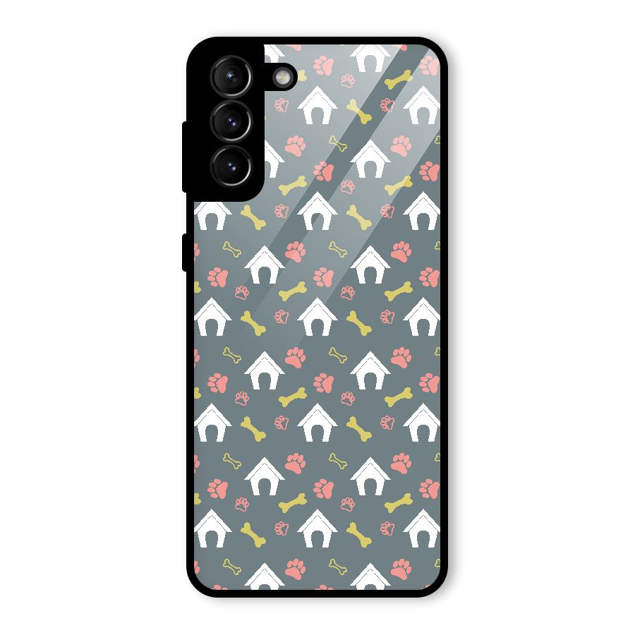 Dog Pattern Glass Back Case for Galaxy S21 Plus