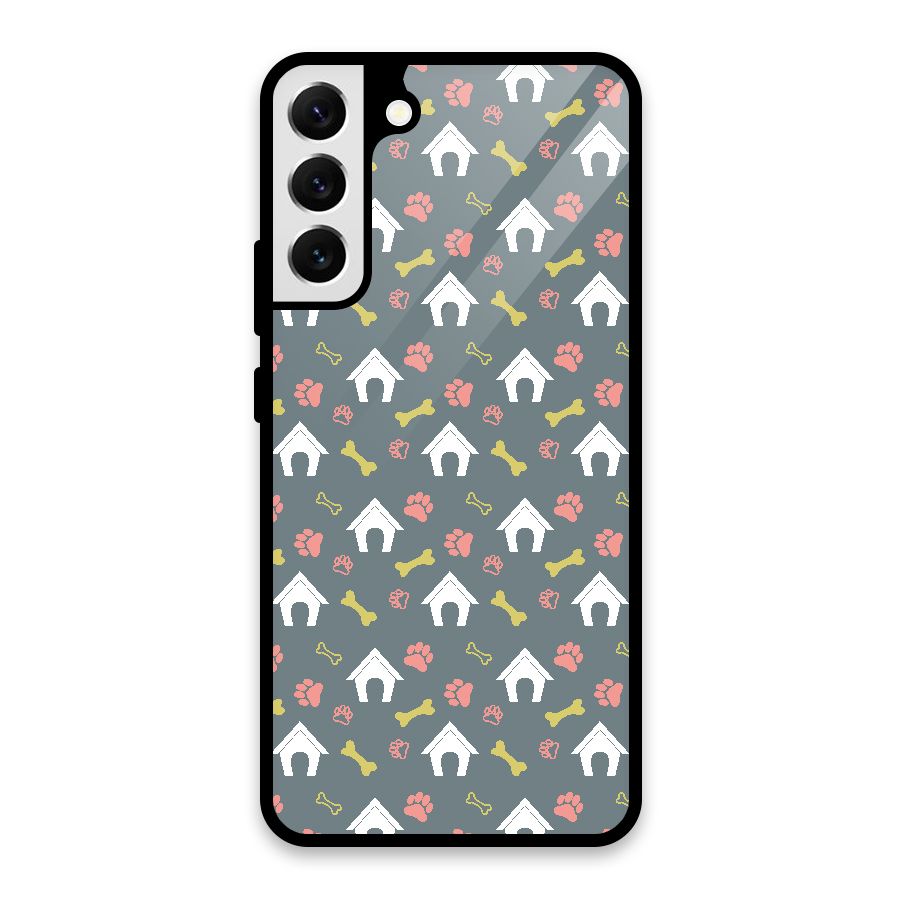 Dog Pattern Glass Back Case for Galaxy S22 Plus 5G