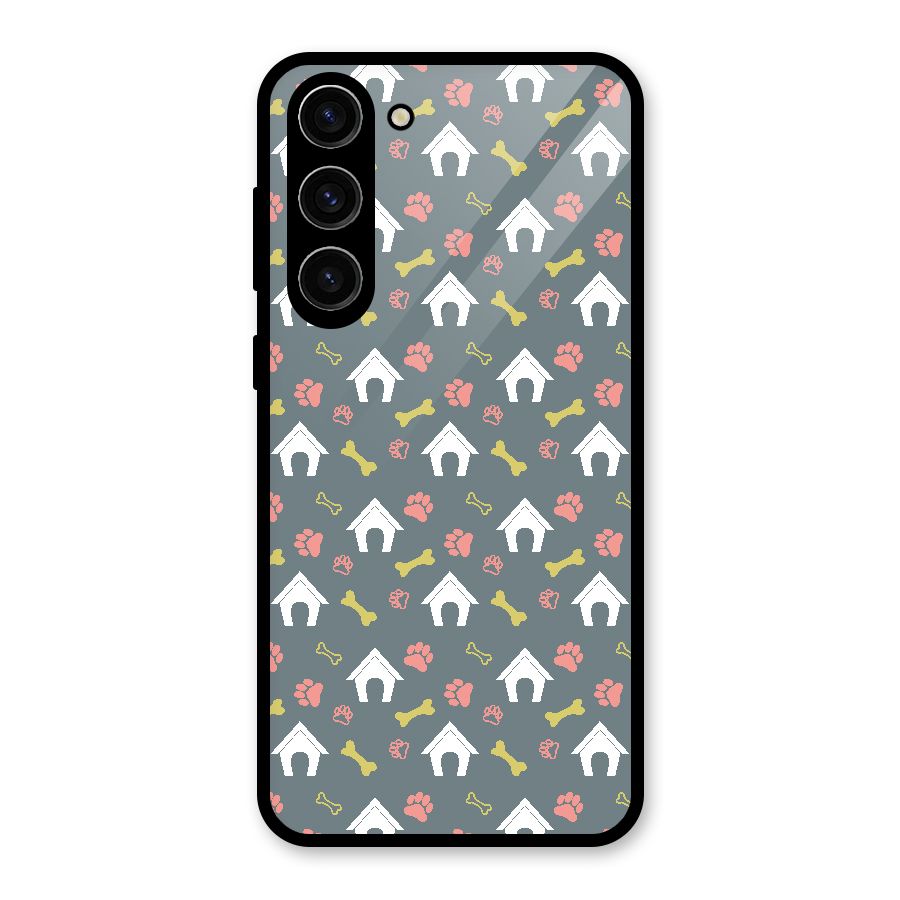 Dog Pattern Glass Back Case for Galaxy S23 Plus