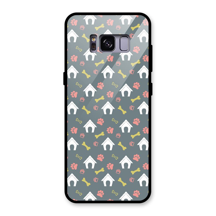Dog Pattern Glass Back Case for Galaxy S8