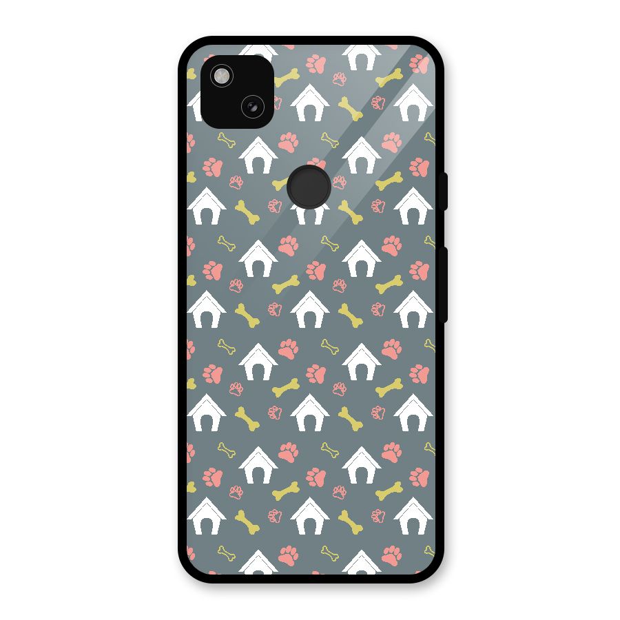 Dog Pattern Glass Back Case for Google Pixel 4a