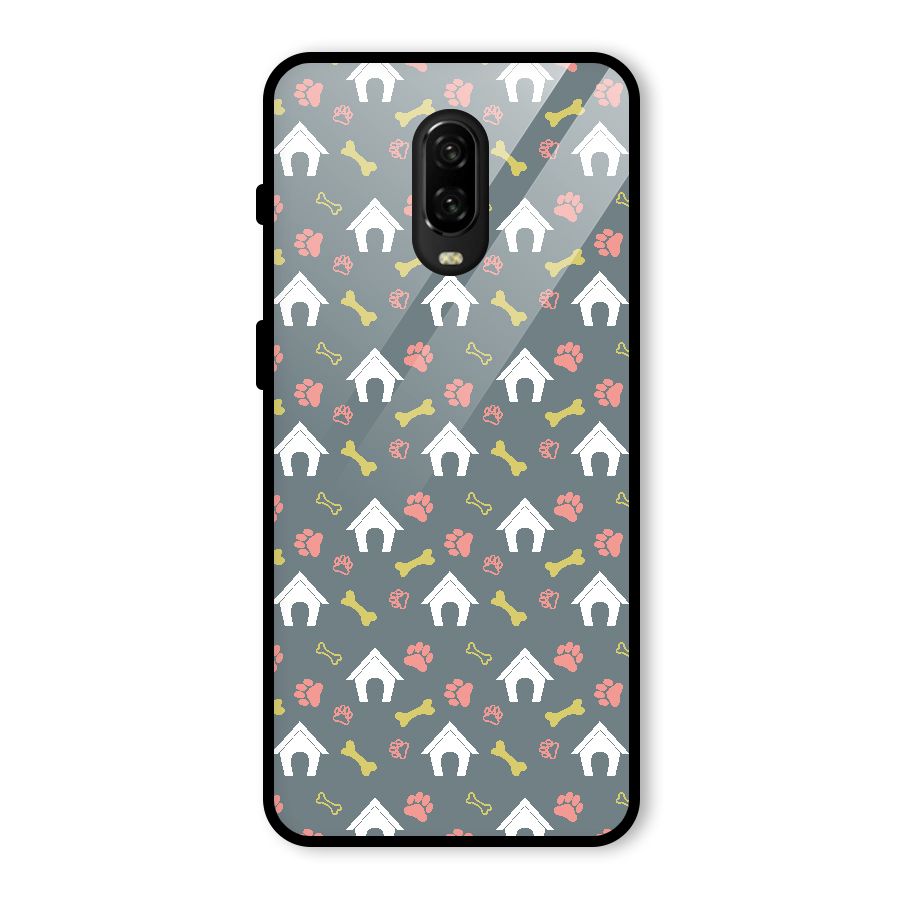 Dog Pattern Glass Back Case for OnePlus 6T
