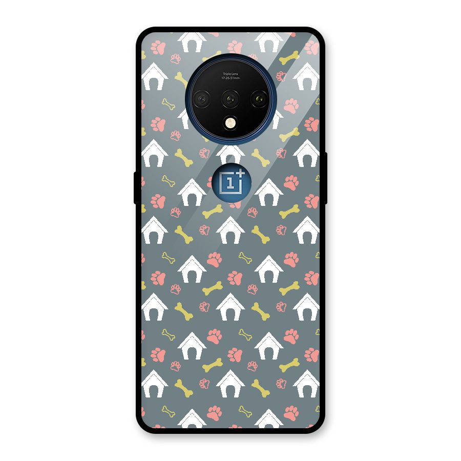 Dog Pattern Glass Back Case for OnePlus 7T