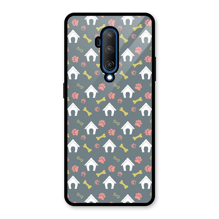 Dog Pattern Glass Back Case for OnePlus 7T Pro