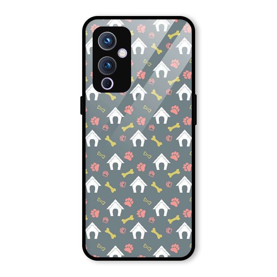 Dog Pattern Glass Back Case for OnePlus 9
