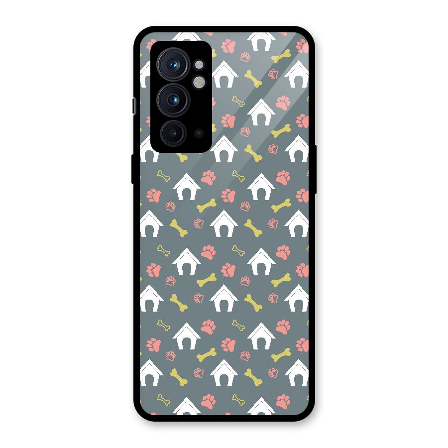 Dog Pattern Glass Back Case for OnePlus 9RT 5G