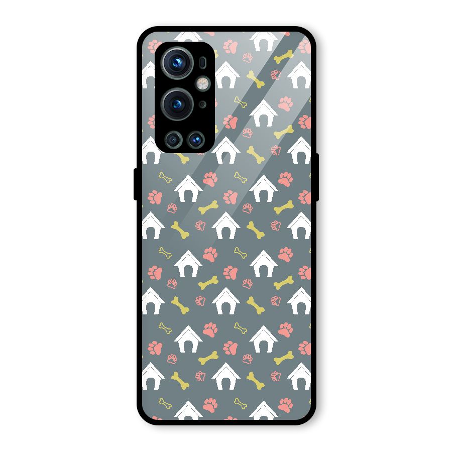 Dog Pattern Glass Back Case for OnePlus 9 Pro