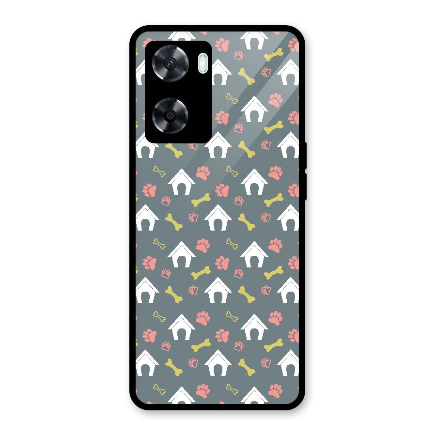 Dog Pattern Glass Back Case for Oppo A77