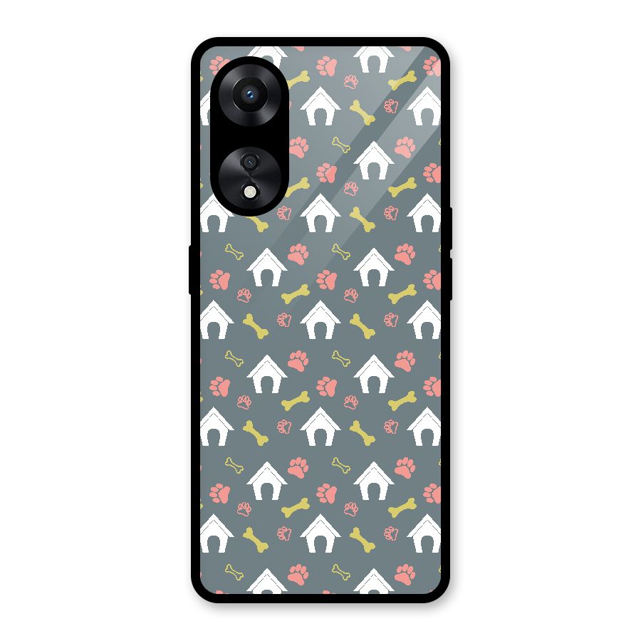 Dog Pattern Glass Back Case for Oppo A78