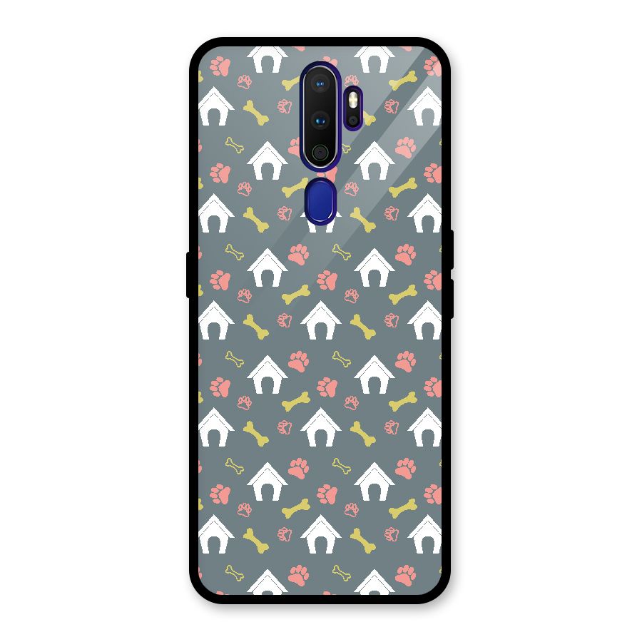 Dog Pattern Glass Back Case for Oppo A9 (2020)