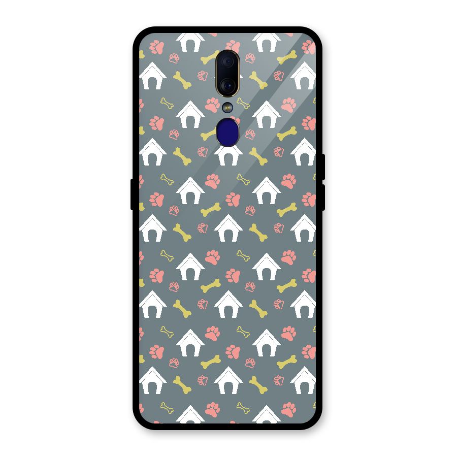 Dog Pattern Glass Back Case for Oppo F11