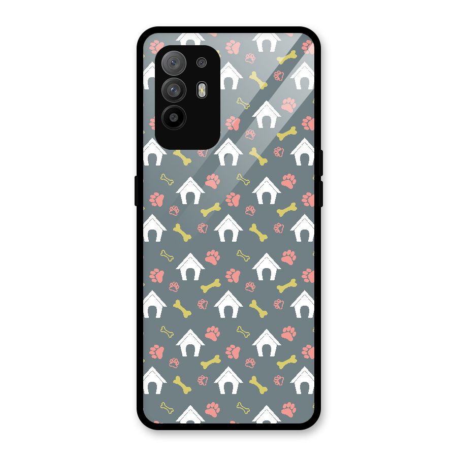 Dog Pattern Glass Back Case for Oppo F19 Pro Plus 5G