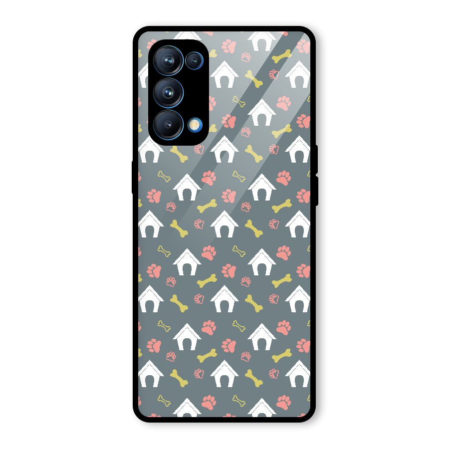 Dog Pattern Glass Back Case for Oppo Reno5 Pro 5G