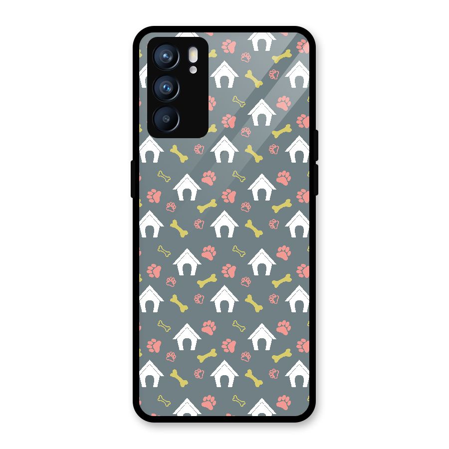 Dog Pattern Glass Back Case for Oppo Reno6 5G