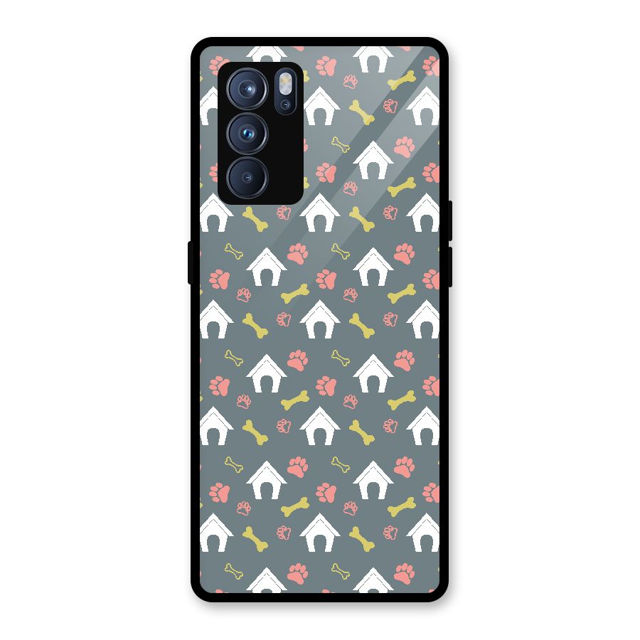Dog Pattern Glass Back Case for Oppo Reno6 Pro 5G