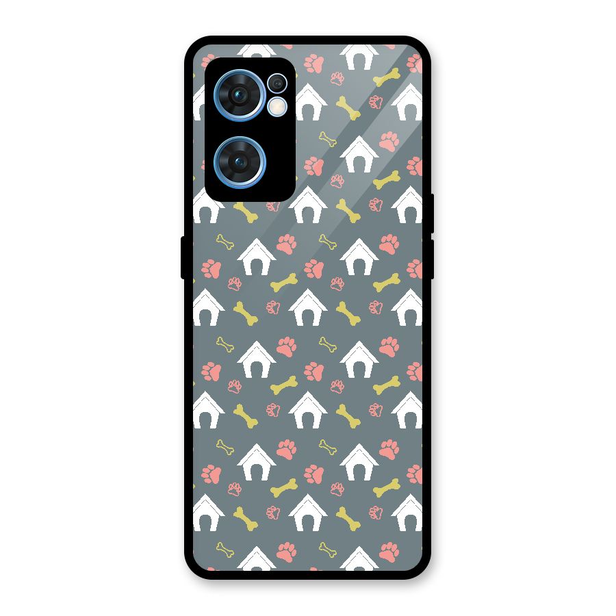 Dog Pattern Glass Back Case for Oppo Reno7 5G