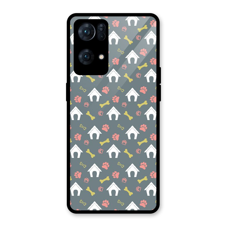 Dog Pattern Glass Back Case for Oppo Reno7 Pro 5G