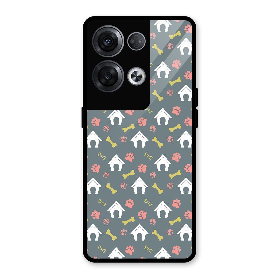 Dog Pattern Glass Back Case for Oppo Reno8 Pro 5G