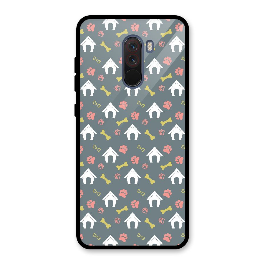 Dog Pattern Glass Back Case for Poco F1