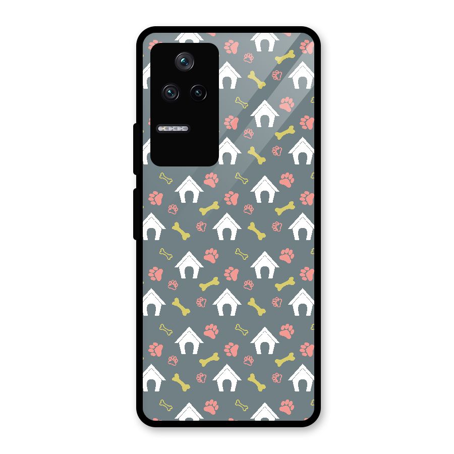 Dog Pattern Glass Back Case for Poco F4 5G