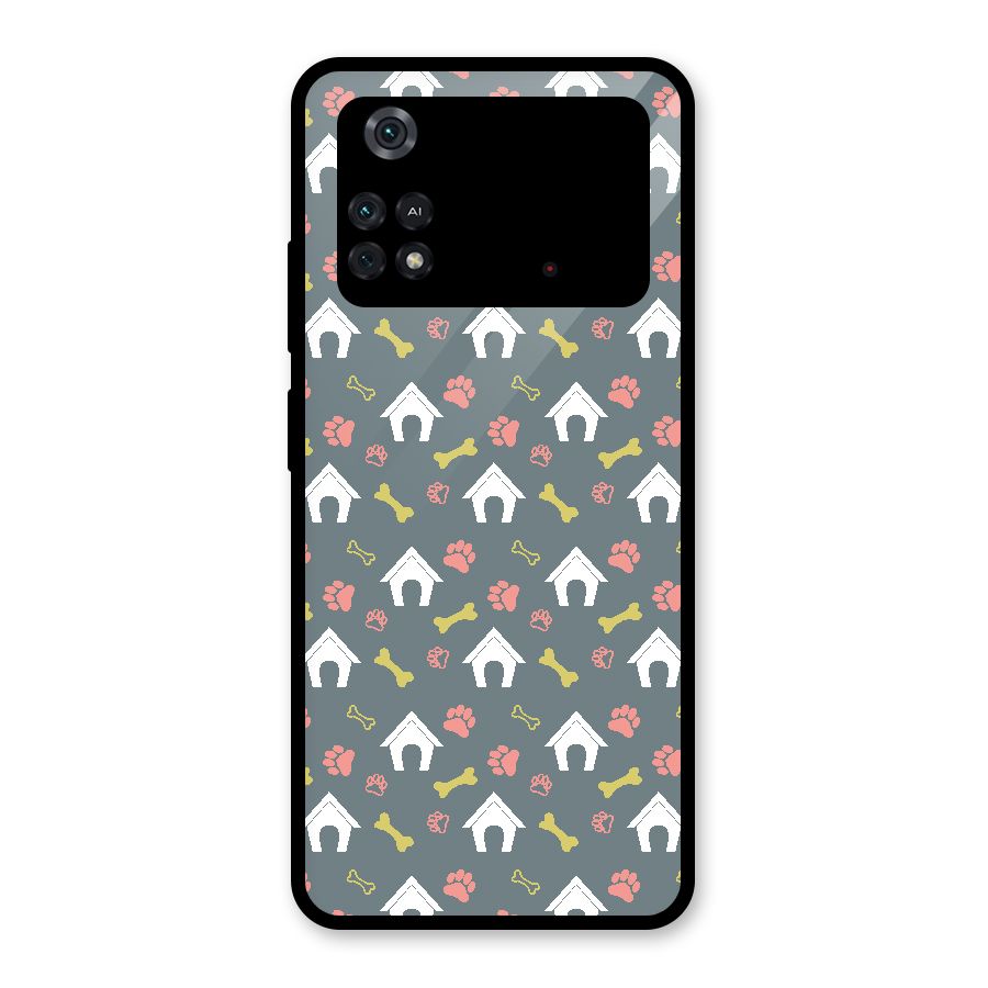 Dog Pattern Glass Back Case for Poco M4 Pro 4G