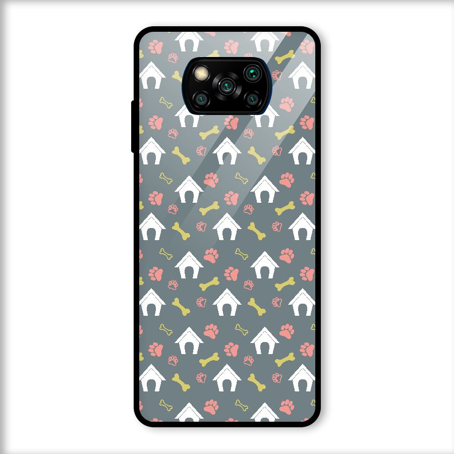 Dog Pattern Glass Back Case for Poco X3