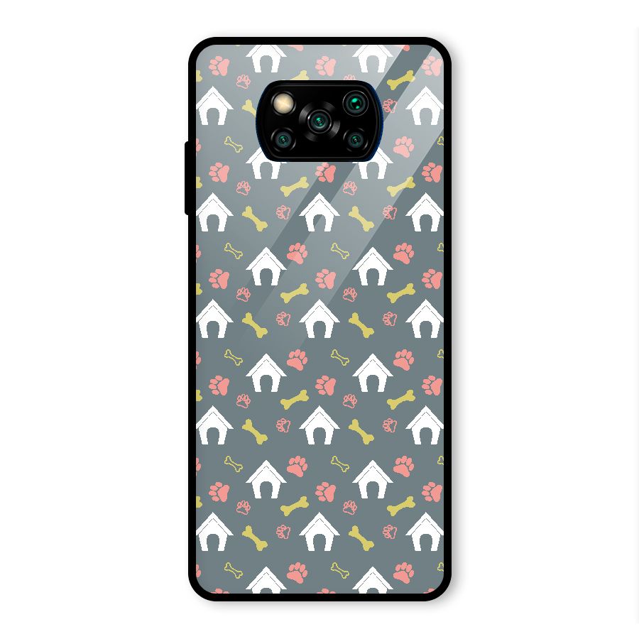 Dog Pattern Glass Back Case for Poco X3 Pro