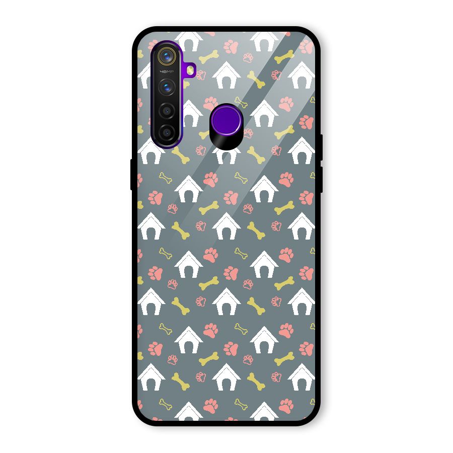 Dog Pattern Glass Back Case for Realme 5 Pro