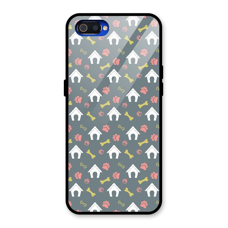 Dog Pattern Glass Back Case for Realme C2