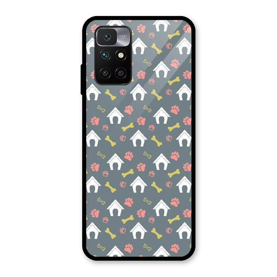 Dog Pattern Glass Back Case for Redmi 10 Prime