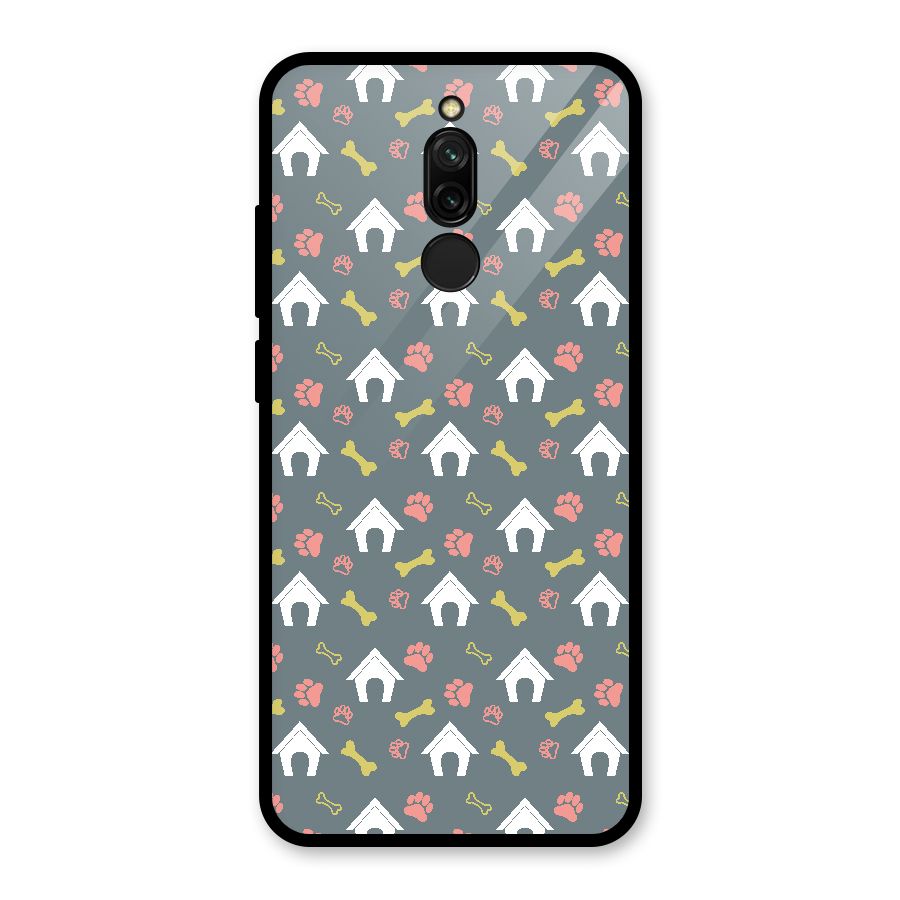 Dog Pattern Glass Back Case for Redmi 8
