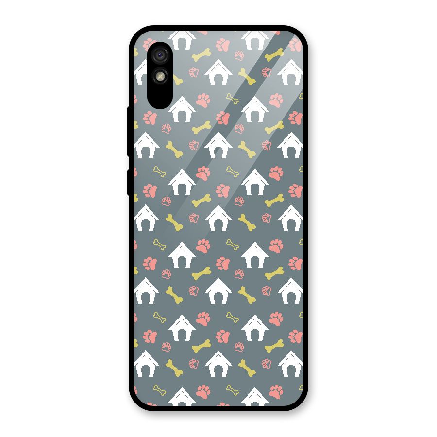 Dog Pattern Glass Back Case for Redmi 9A