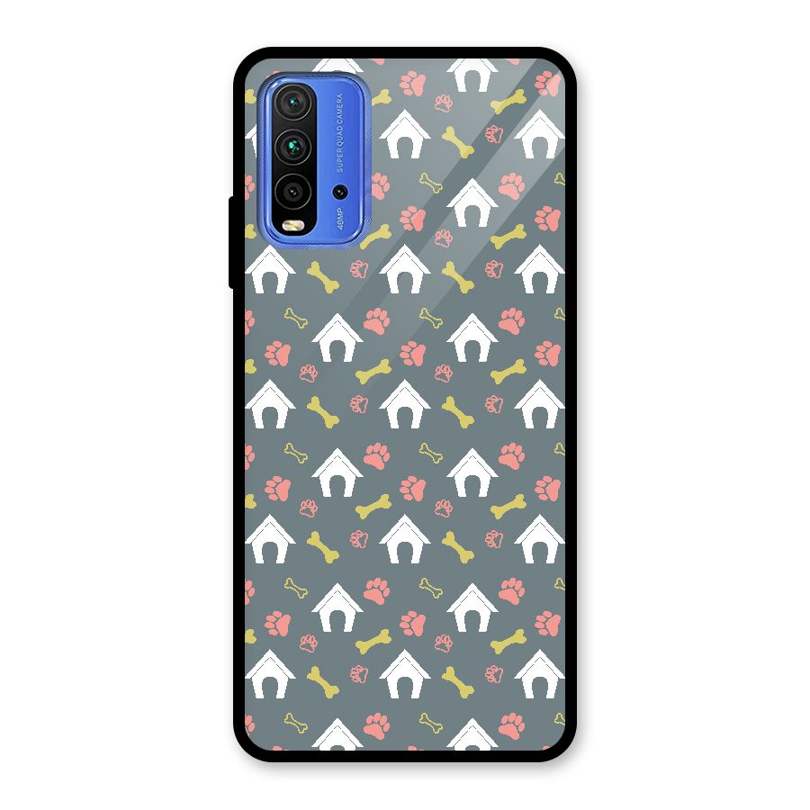 Dog Pattern Glass Back Case for Redmi 9 Power