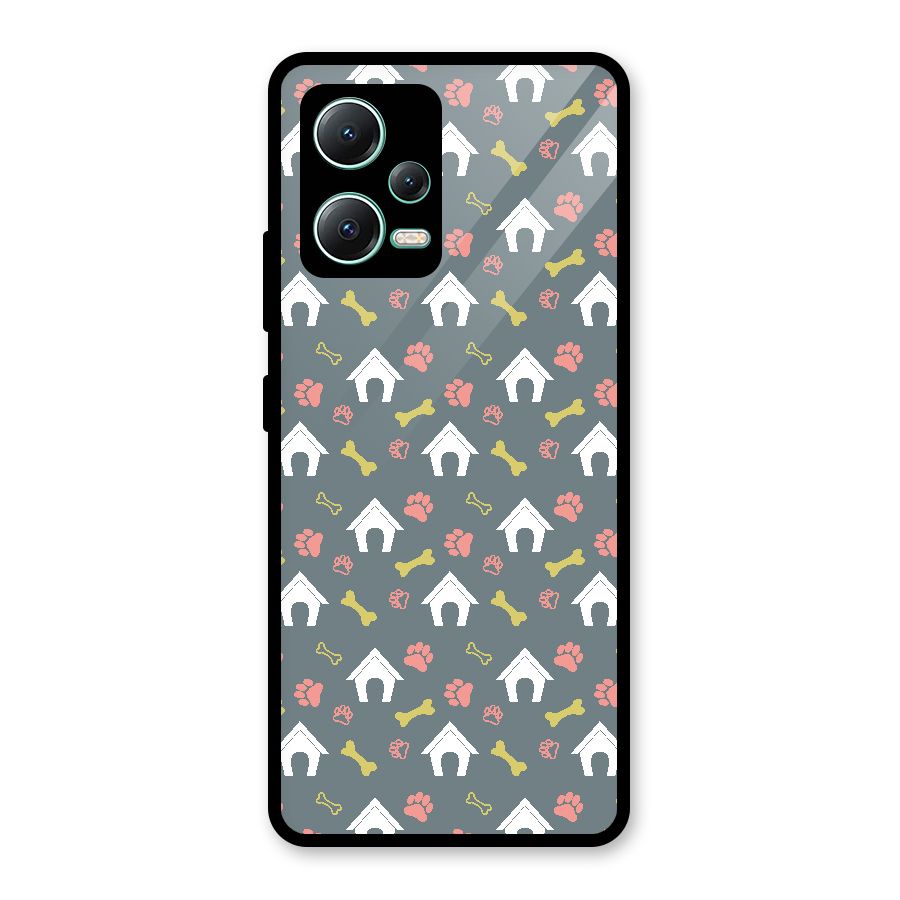 Dog Pattern Glass Back Case for Redmi Note 12 5G