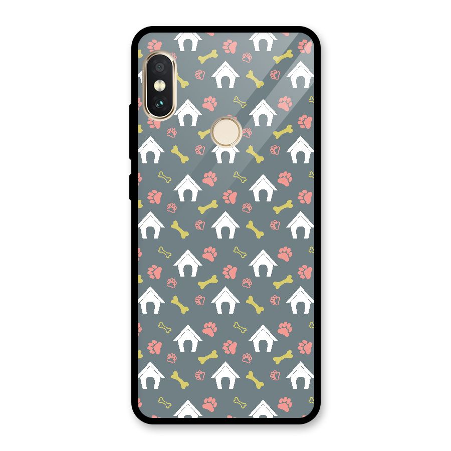 Dog Pattern Glass Back Case for Redmi Note 5 Pro