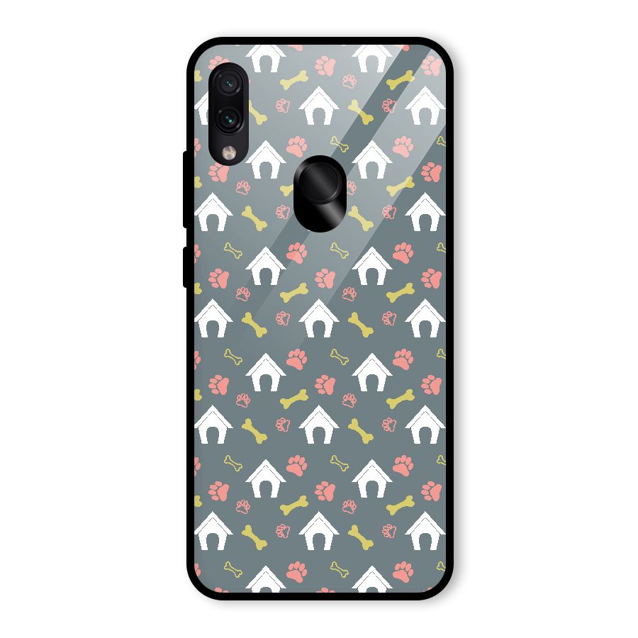Dog Pattern Glass Back Case for Redmi Note 7 Pro