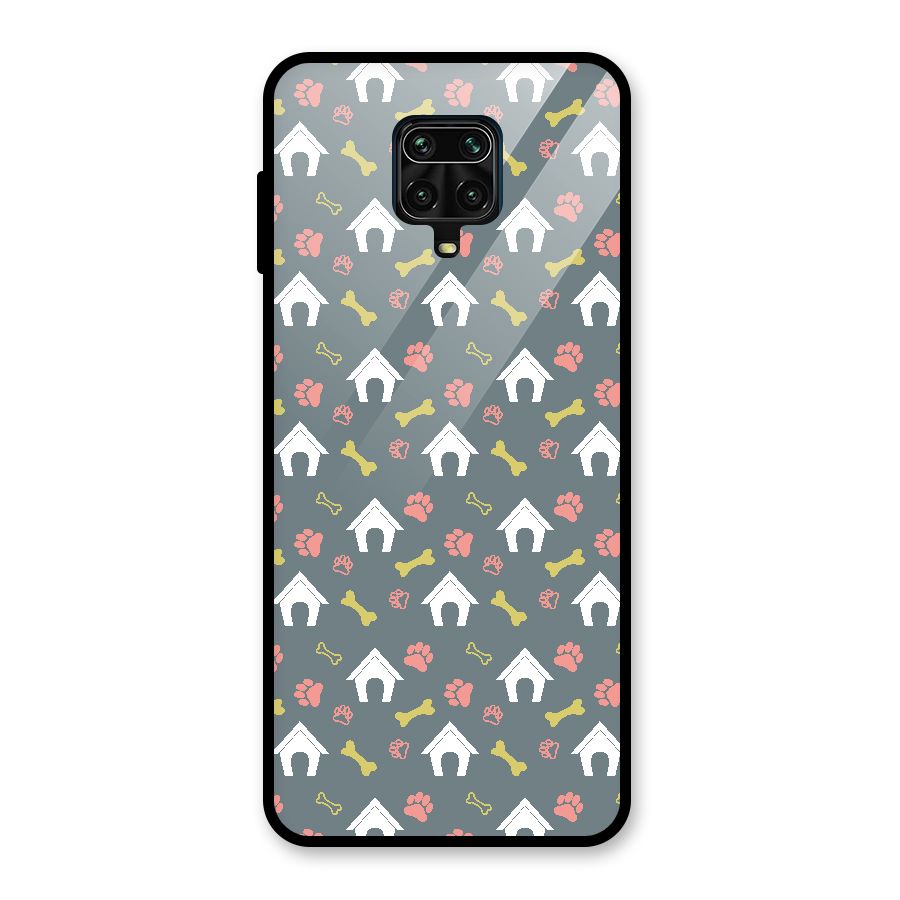 Dog Pattern Glass Back Case for Redmi Note 9 Pro