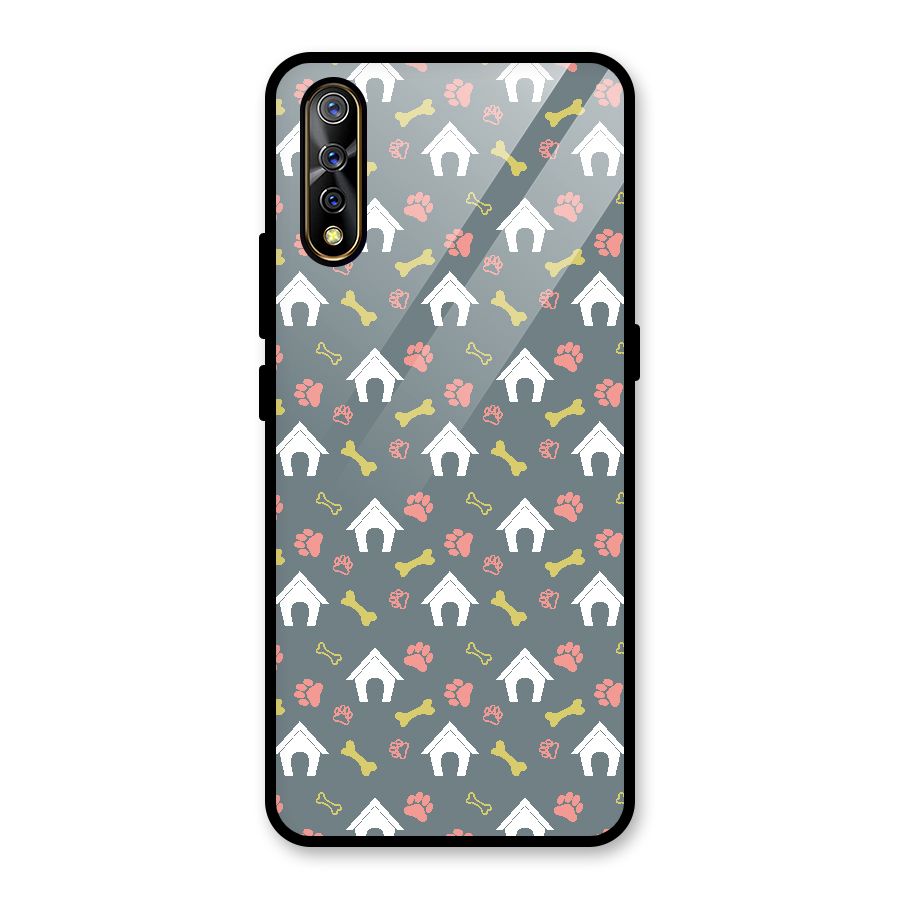 Dog Pattern Glass Back Case for Vivo S1