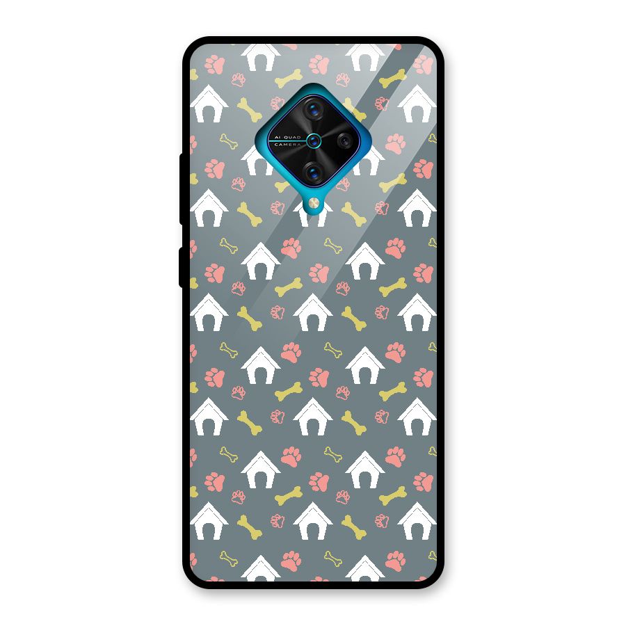 Dog Pattern Glass Back Case for Vivo S1 Pro