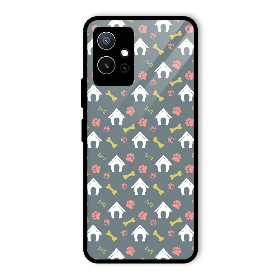 Dog Pattern Glass Back Case for Vivo T1 5G