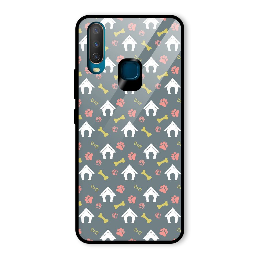 Dog Pattern Glass Back Case for Vivo U10